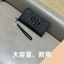 真皮长款泰国鳄鱼纹钱包男潮青年皮夹钱夹拉链手拿包真皮男士手包