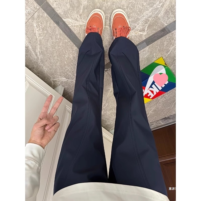 Navy Blue American-Style Quick-Dry Men's Summer Thin Cleanfit Flared Three-Proof Angled Cut Hiking Pants Navy Blue American-Style Quick-Dry Men's Summer Thin Cleanfit Flared Three-Proof Angled Cut Hiking Pants