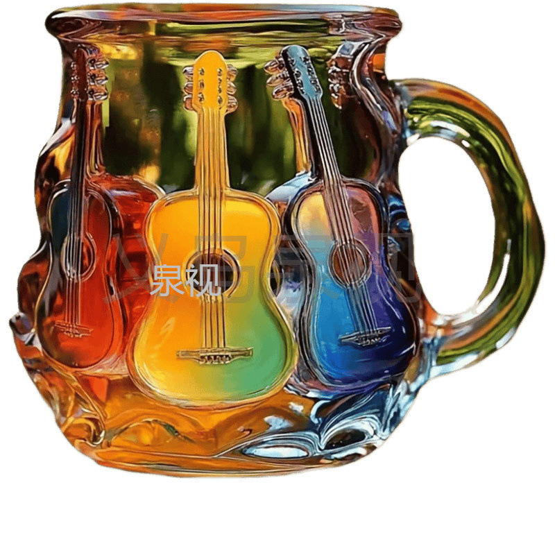 クロスボーダー新品ももじar Art Mugグラスギター音楽アートカップマグカップコーヒーカップ|undefined