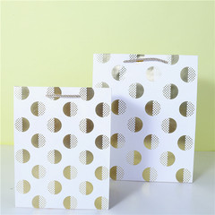燙金色圓球紙質禮品袋半月球白卡包裝手提袋批發日常款禮袋