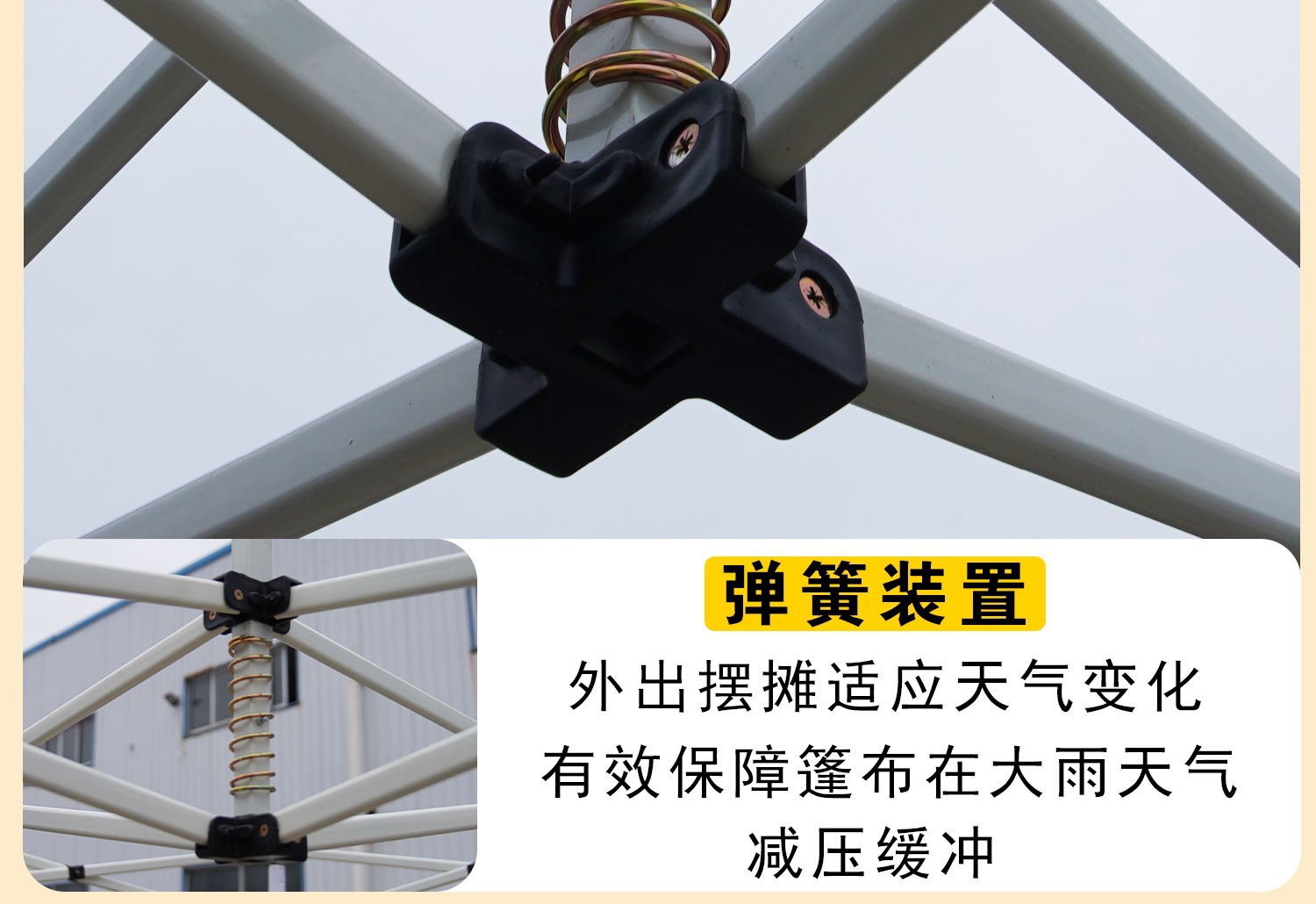 Four-Legged Rainproof Tent, Four-Corner Foldableing Awning, Outdoor Sun Umbrella, Retractable Transparent Canopy for Stall Use