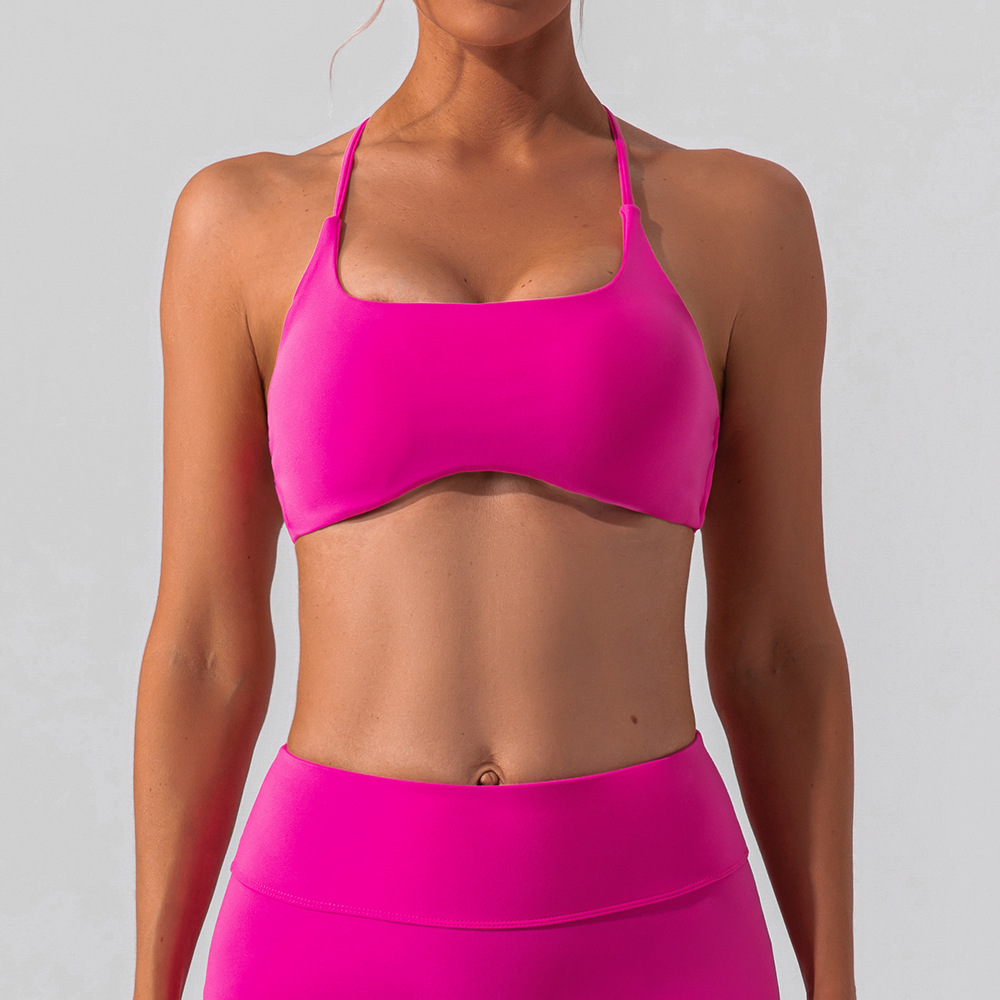 Nueva ropa interior deportiva cruzada belleza de espalda mujer Lulu desnuda sensación fitness correr ropa de yoga bra rápido chaleco de yoga