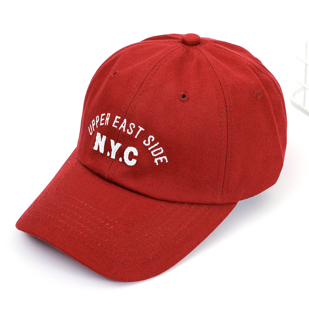 Gorra de béisbol roja para hombres y mujeres de moda de primavera y otoño sombrero para el sol gorra de pico para niños y niñas guapo y fresco gorra de letra enarbolada