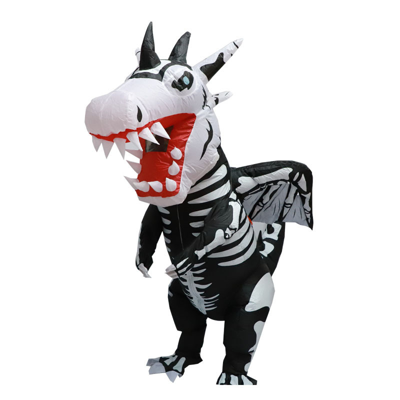 Venta caliente Traje inflable transfronterizo Dinosaurio de Halloween Alien Tyrannosaurus Rex Dress Up Ropa de actuación divertida Decoración de fiesta