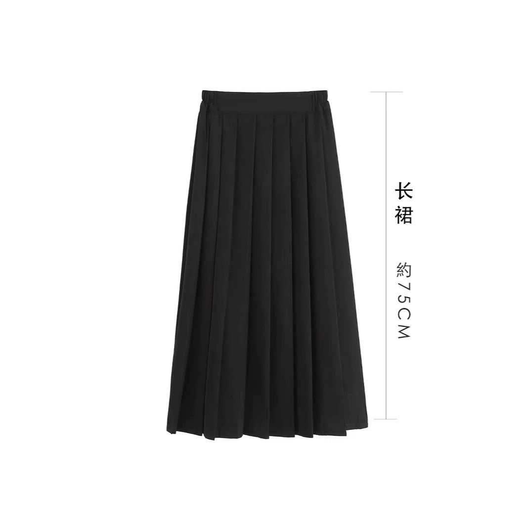 JK Униформа юбка Academy Wind юбка эластическая талия плиссированная черная юбка