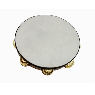 8 inch 10 inch 12 inch log color double row hand cranked tambourine brass bell piece 20/25/30cm drum skin optional