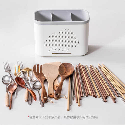 筷子筒台面置物架筷篓装勺子收纳盒放餐具筷桶厨房沥水家用筷子英