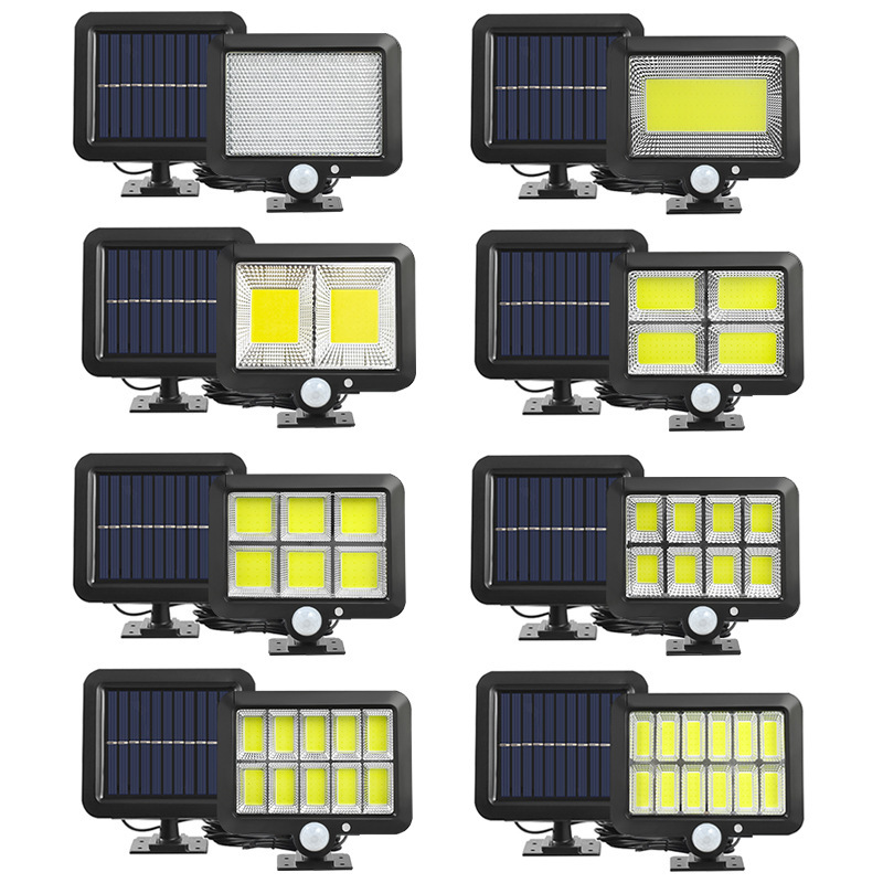 56led感应壁灯防水分体式太阳能100COB分离人体感应庭院灯车库灯