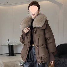 大毛领棉衣女装新短款春夏洋气加厚韩版宽松防寒面包服袄外套