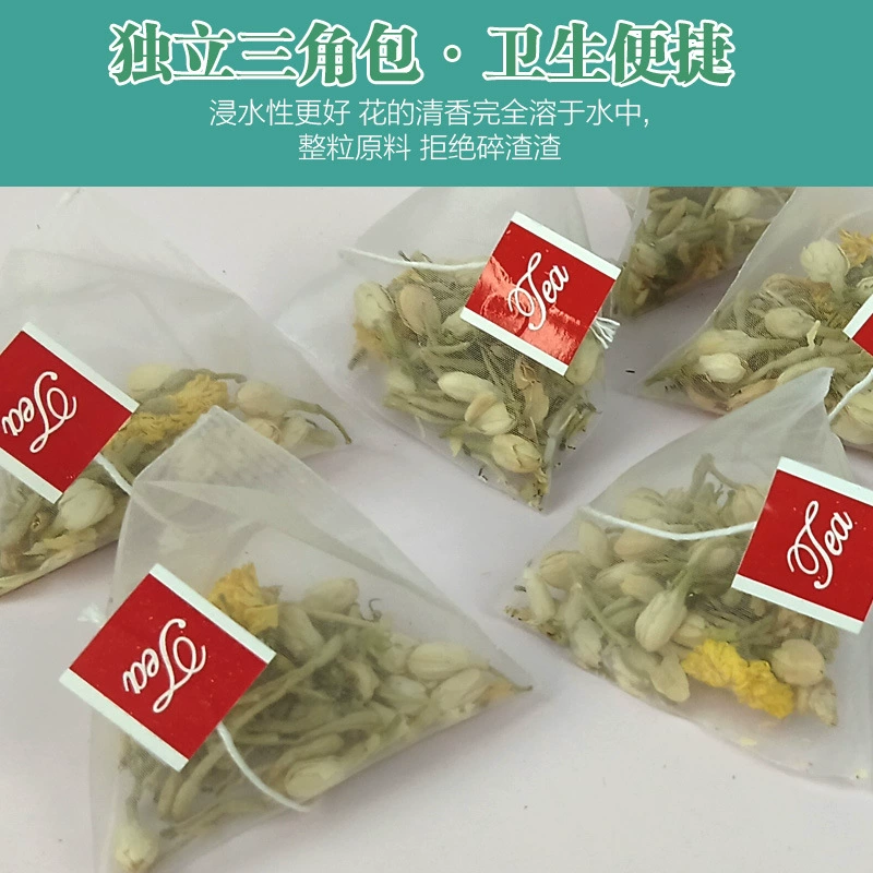 Flavored tea, jasmine tea with chrysanthemum flowers, pack