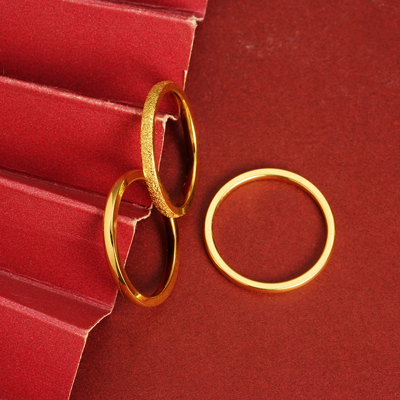 Anillo de oro vietnamita de herencia esmerilado para parejas de anillo antiguo joyas de cola