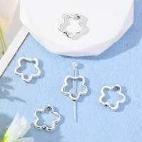 DIY сплав ювелирные аксессуары перфорированные полые цветы бисерные браслеты подвески ожерелье серьги аксессуары материал