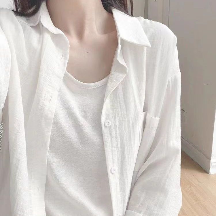 白色防晒衬衫女2025春款天丝气质衬衣感法式上衣外套厂家严选跨境|undefined