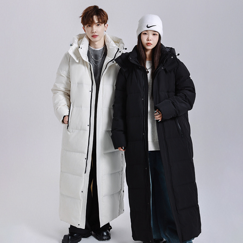 New Autumn and Winter Couples Cross-Border Men's and Women's Same Style Extra Long Ankle-Length down Jackets for Men and Women Loose Casual Warm Jackets