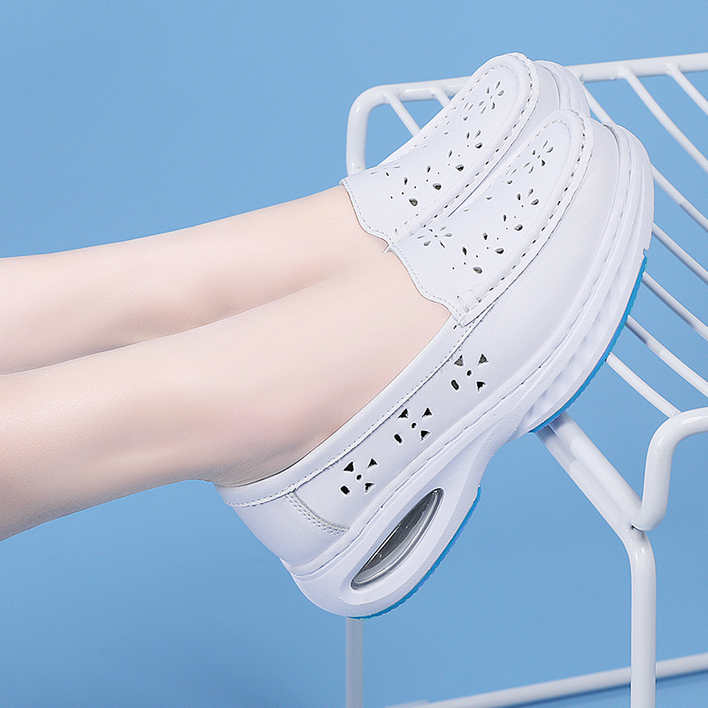 Air cushion nurse shoes women's summer non-slip leather thick bottom soft bottom not tired feet breathable medical work shoes in stock wholesale Air cushion nurse shoes women's summer non-slip leather thick bottom soft bottom not tired feet breathable medical work shoes in stock wholesale