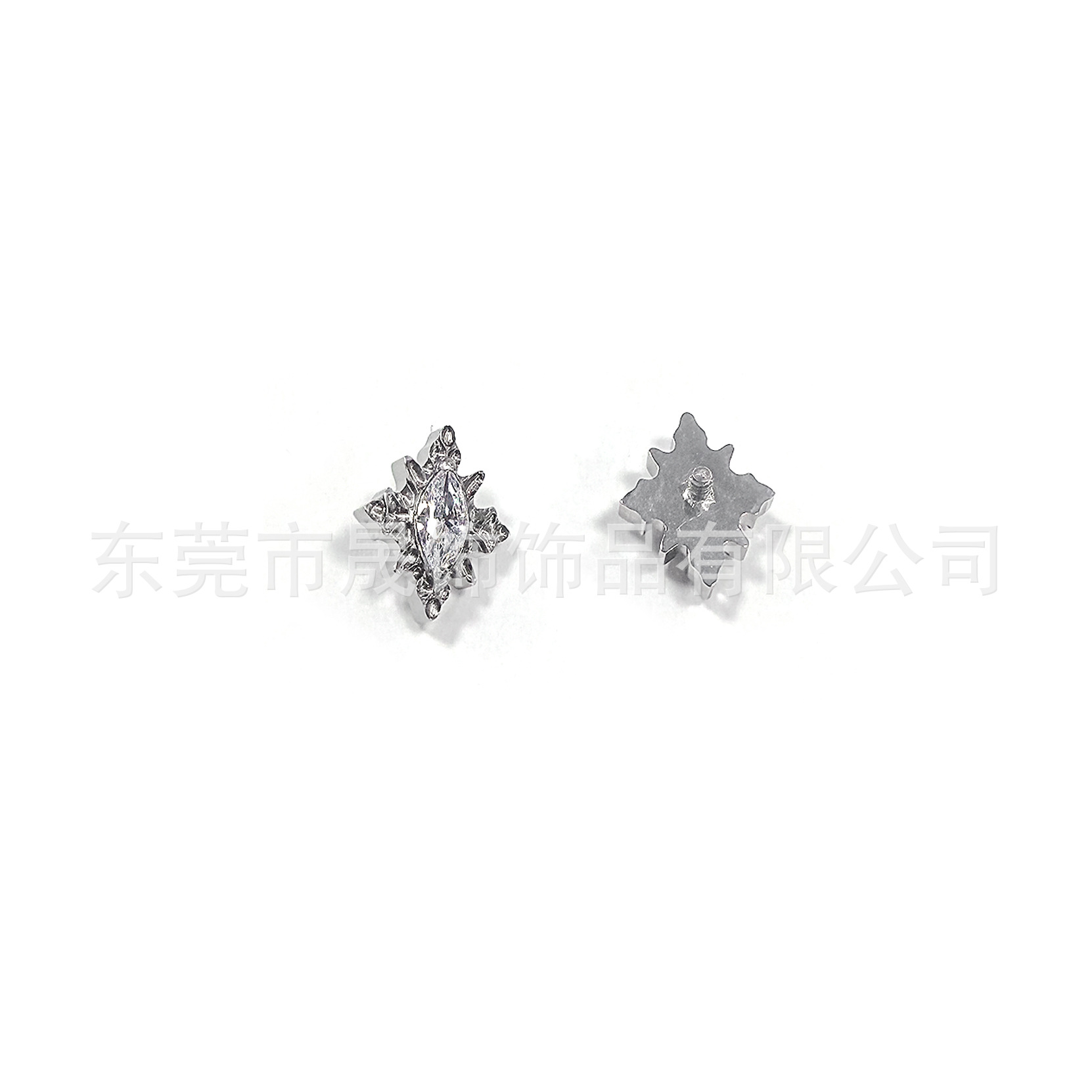 F136 Titanium Alloy 棱镜 Ear Stud Studded 马眼 Cubic Zirconia Helix Cartilage Stud G23 Titanium Internal Thread Ear 蜗钉 Piercing Jewelry