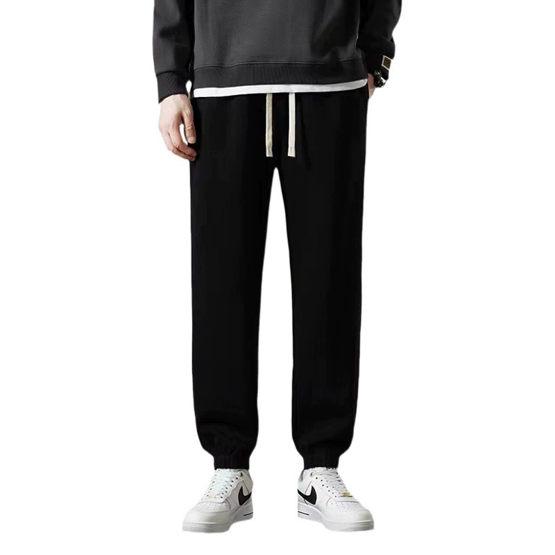 Спортивные брюки, мужские осенне-зимние утолщенные теплые брюки с завязкой на щиколотке на флисовой подкладке, мужские свободные модные толстые повседневные брюки больших размеров
