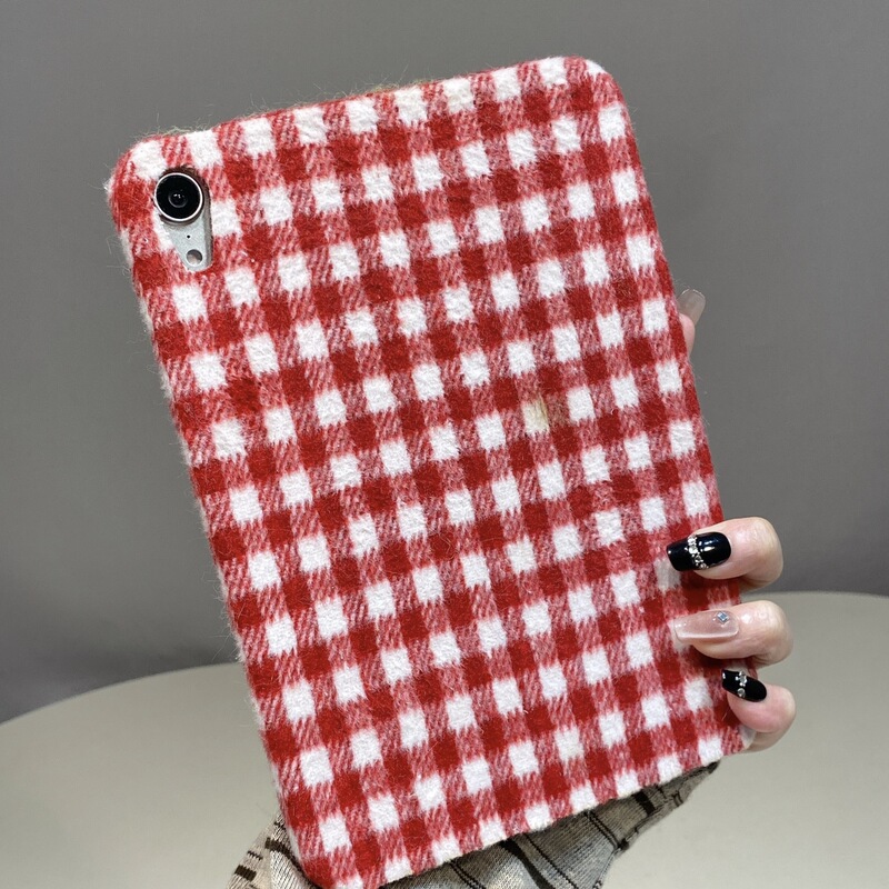 Suitable for Ipadpro 11inch Protective Cover Plush Plaid Apple Ipadpro 2018/20/21/22/24 Models