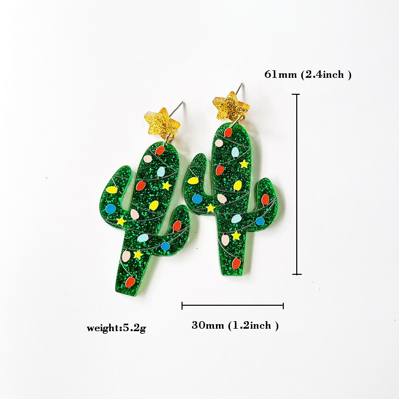 Cartoon Style Christmas Tree Alpaca Arylic Women's Earrings 1 Pair display picture 4