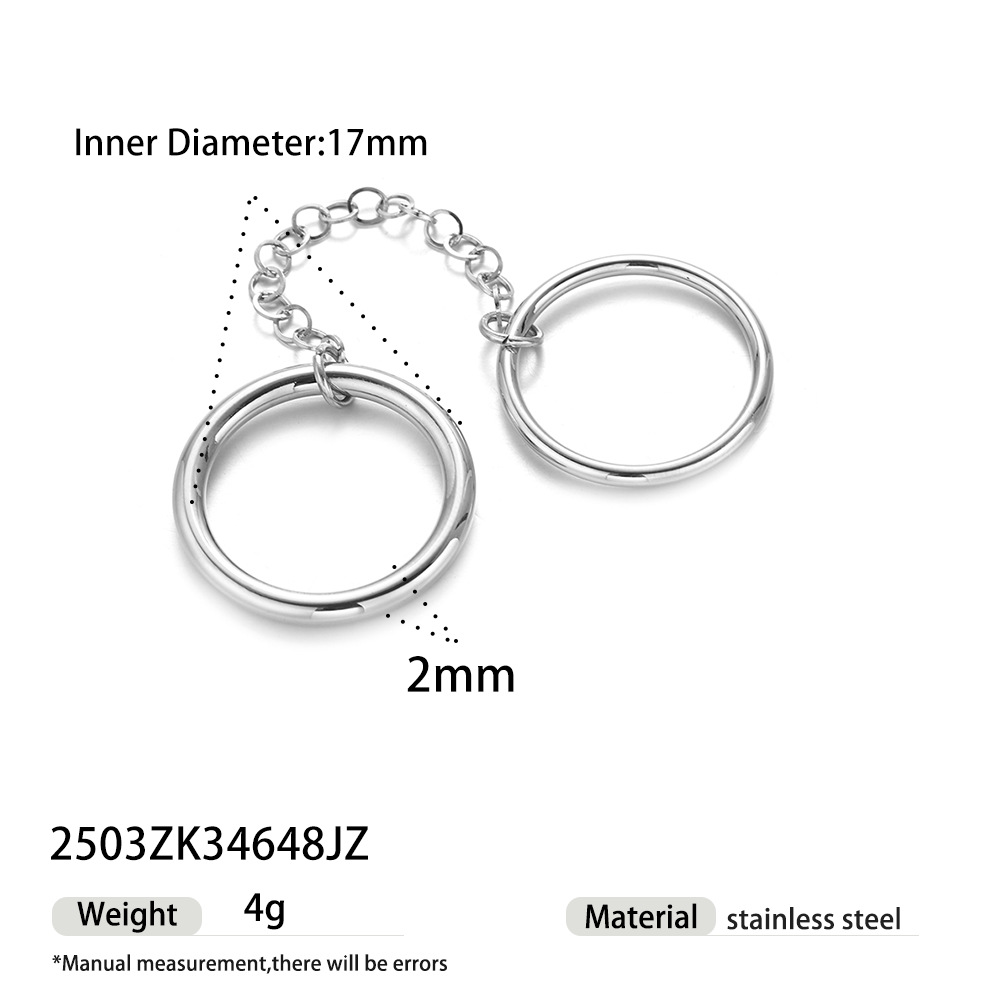 Tena anillo de capa múltiple de dos colores de acero inoxidable europeo y americano, tendencia de moda femenina, modelos calientes, joyas no decoloradas al por mayor