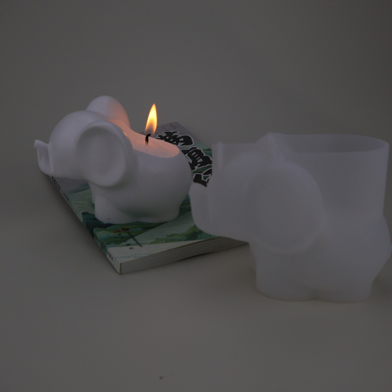 diy水晶滴胶立面大象造型混凝土水泥花盆硅胶模具香薰石膏模具