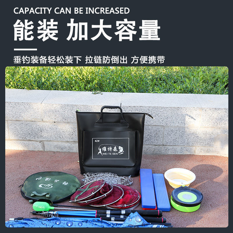 フィッシングバッグハンドバッグ多機能EVAフィッシング厚みのある防水収納折りたたみフィッシング保護ポータブル釣り具|undefined