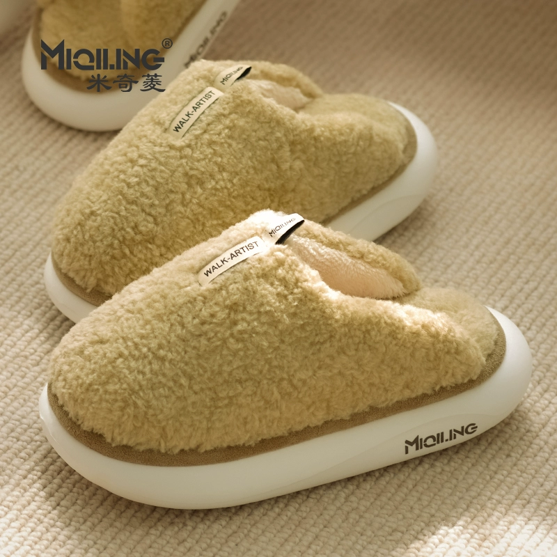 Мичилинг Женские хлопчатобумажные тапочки 2023 новая Баотоу теплая мужская женская обувь носить дома и снаружи
