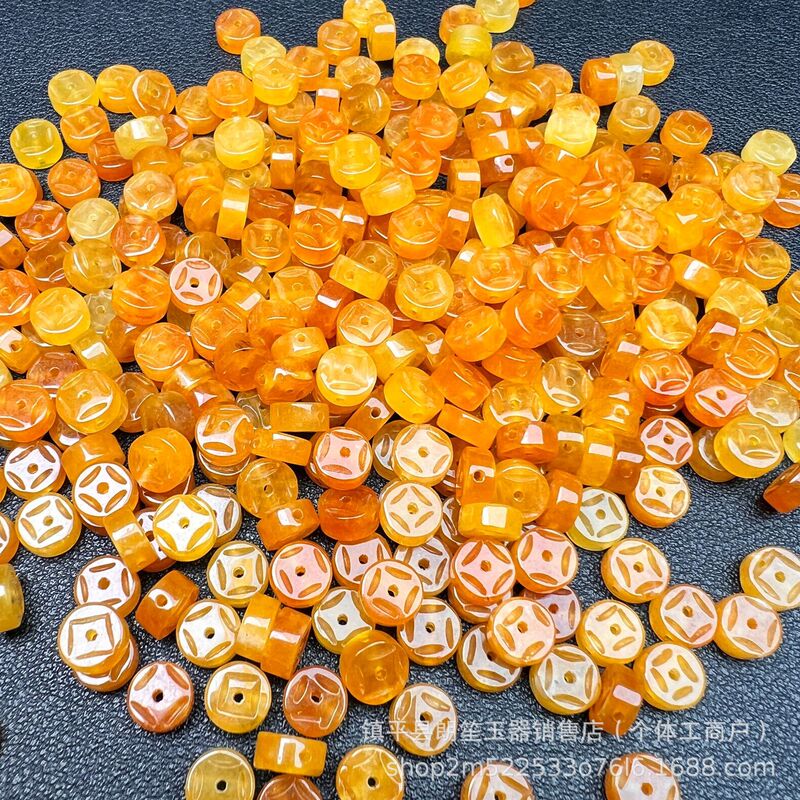 巴山玉厚銭8mm散珠玉アクセサリー隔珠diyアクセサリー銅銭玉アクセサリー卸売り|undefined