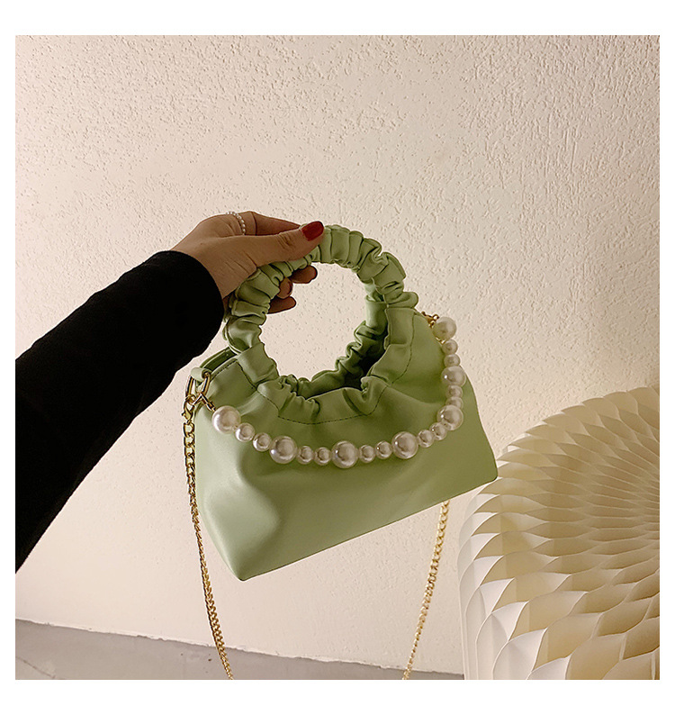 Großhandel Plissierte Perlenkette Einfarbige Handtasche Nihaojewelry display picture 47