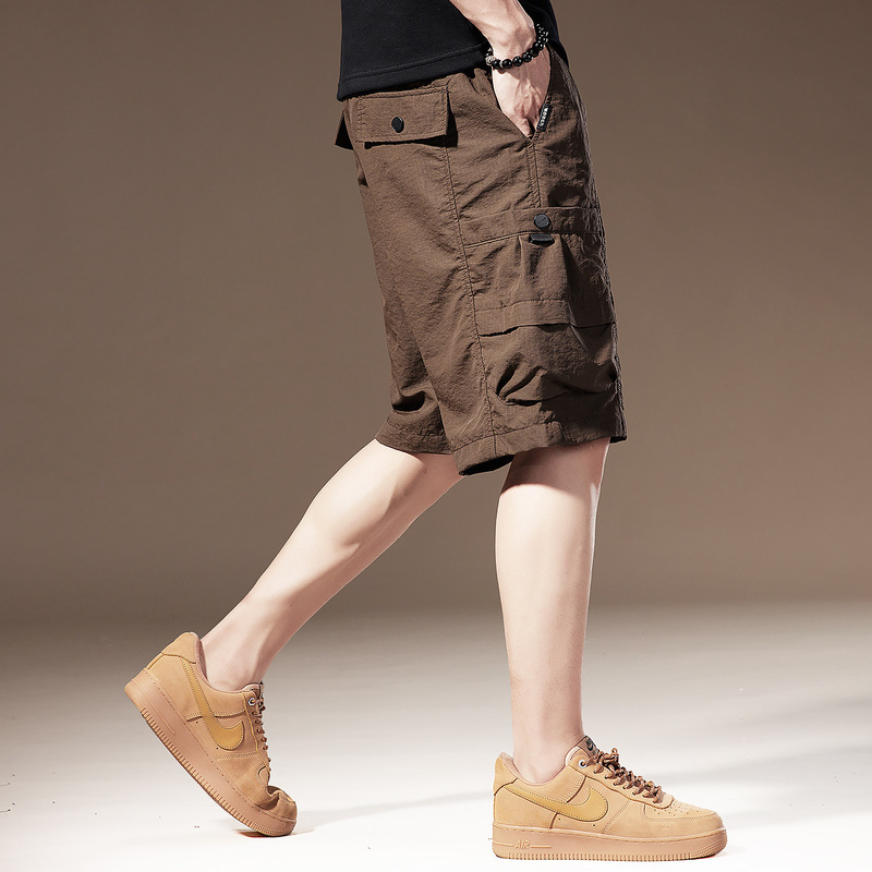 American Trendy Brand Cool Breathable Cargo Shorts Men's Summer Ice Silk Thin Loose Sports Outdoor Casual Five-Point Pants American Trendy Brand Cool Breathable Cargo Shorts Men's Summer Ice Silk Thin Loose Sports Outdoor Casual Five-Point Pants