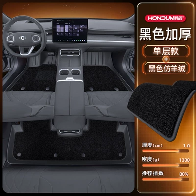 Specially Used for Changan: Modelə uyğun ayaqaltı - double-layer-foot-pads-thick-black-black-imitation-cashmere-wool-texture