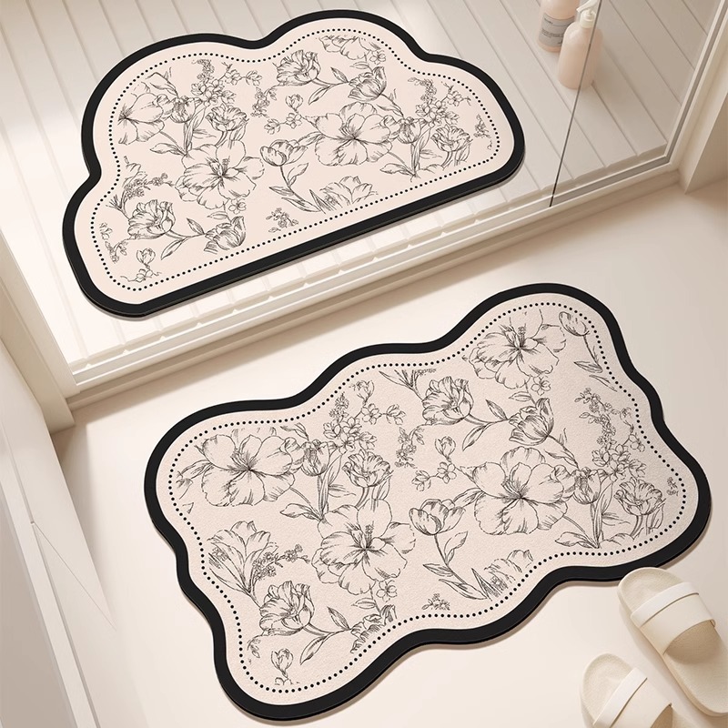 Bathroom Door Toilet Carpet Bathroom Floor Mat Diatom Mud Non-Slip Absorbent Soft Mat Bathroom Kitchen Foot Mat