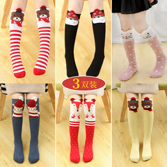 Children's knee-high socks, girls' mid-calf socks, spring and autumn baby cute cartoon half-length over-the-knee socks for students
