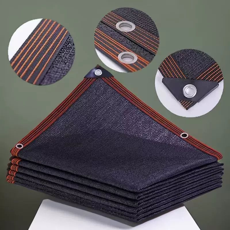 Черная затеняющая сетка с окантовкой, перфорированная, уплотненная и утолщенная для защиты от солнца и теплоизоляции, уличная затеняющая сетка, солнцезащитная сетка, теневая сетка.