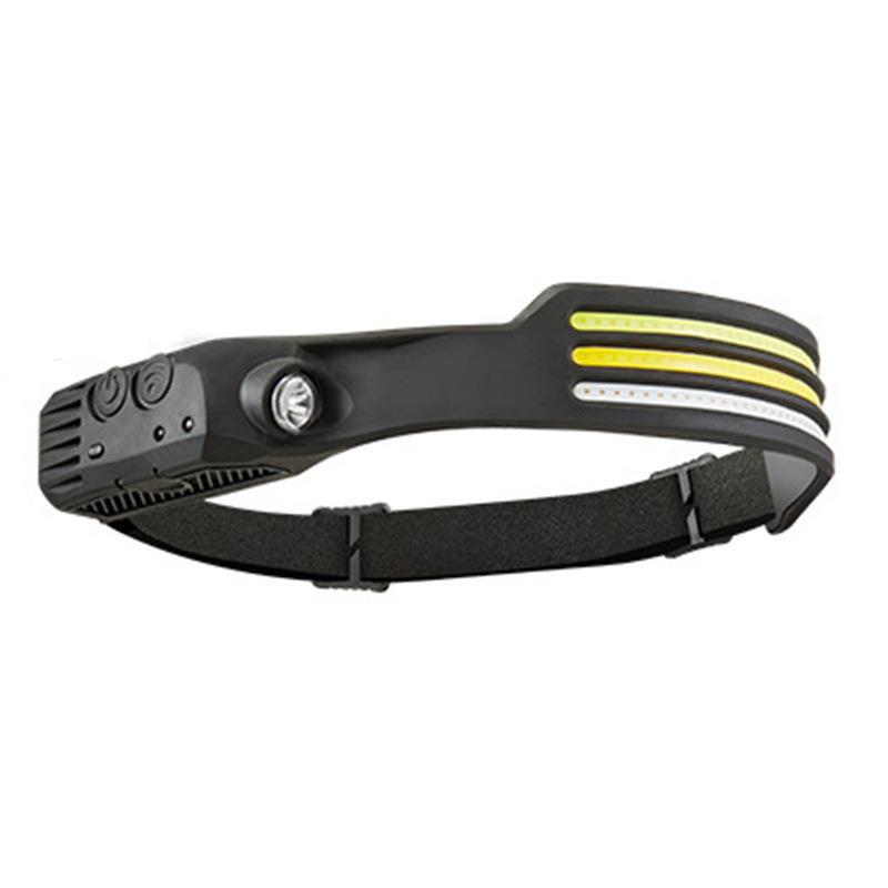 Linterna frontal COB con sensor de movimiento – Silicona, USB recargable, ideal para running nocturno