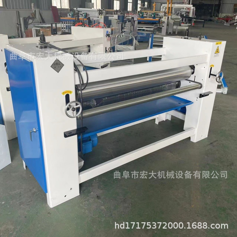 江苏固化UV漆光固机 单面三辊水性胶涂胶机 可变频调速滚胶机