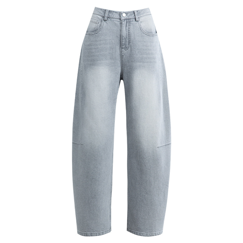 Quần culottes nữ ống rộng cạp cao dáng suông chất liệu tencel mềm mại — màu xám