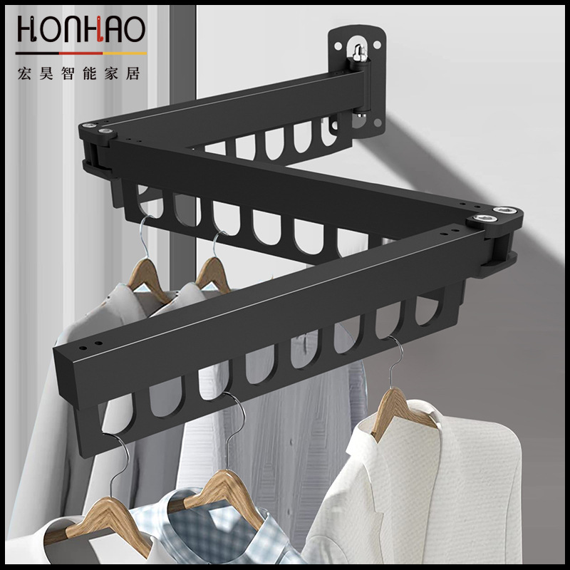New folding clothesline invisible retractable clothesline outdoor window balcony metal clothesline factory wholesale 