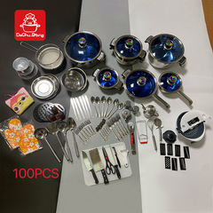 メーカー卸売り50pcsステンレス鍋セット70pcs復底スープ鍋調理器セットドイツ鍋セット