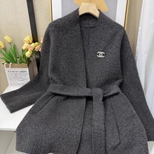 格雷系经典双面呢外套小个子女2025秋冬新款苏力羊驼双面羊绒大衣