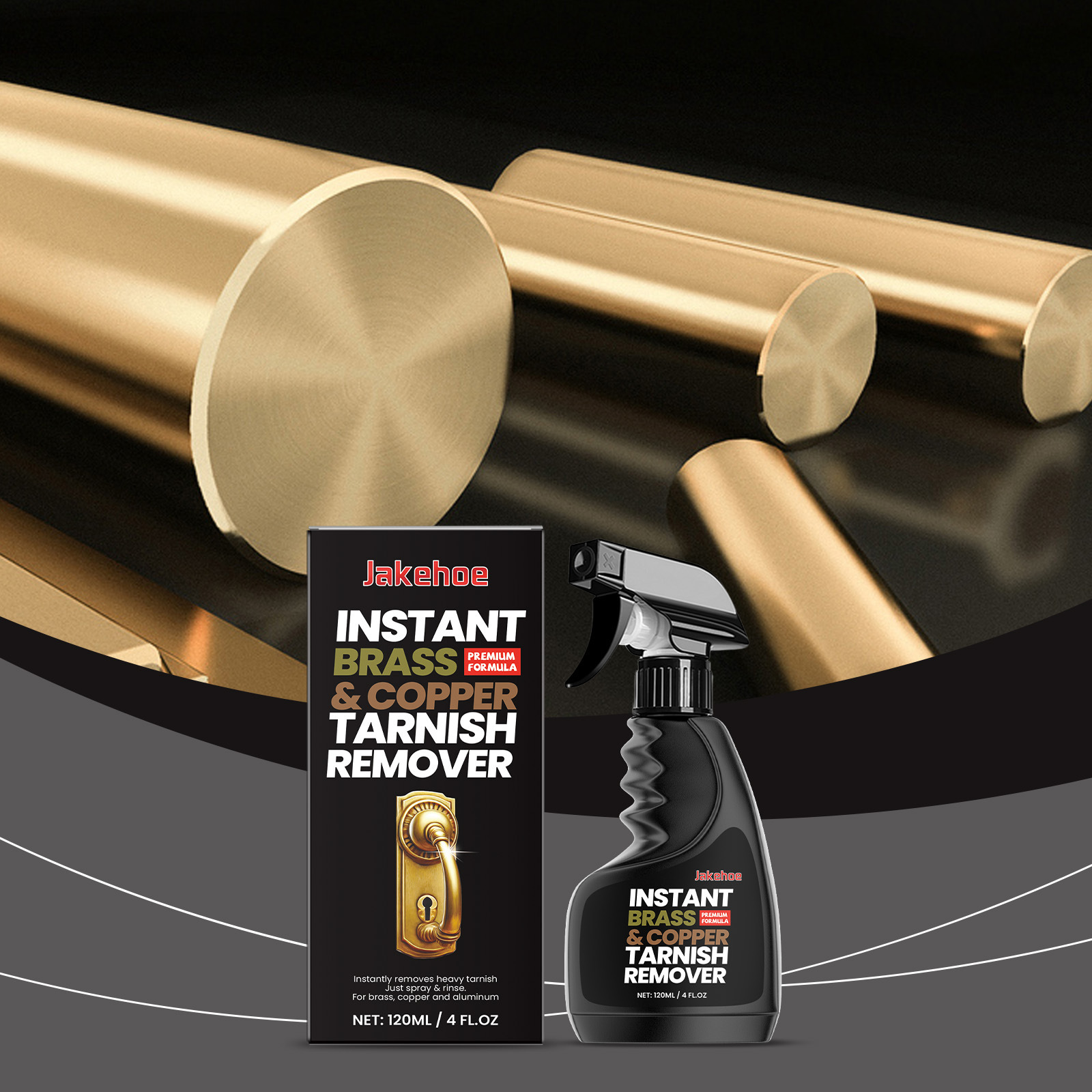JAKEHOE brass cleaner cleaning agent to remove rust and water stains to protect brass luster without hurting the surface