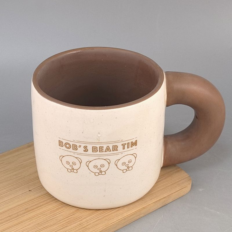 Taza de cerámica de oso lindo y divertido Taza de agua con tapa Taza linda de alto valor Regalo retro para niñas