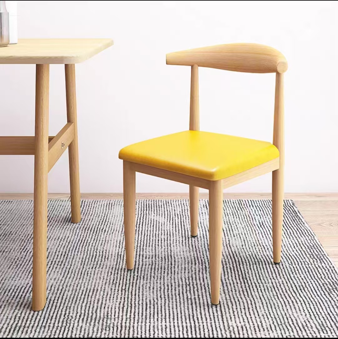 Silla de comedor, taburetes domésticos, mesa de comedor moderna y minimalista, silla de corn de hierro forjado, silla de recepción comercial, silla de oficina
