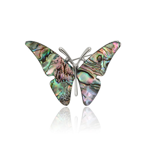 European and American fashion texture natural abalone shell butterfly brooch personalized high-end rhinestone corsage coat clothing pin