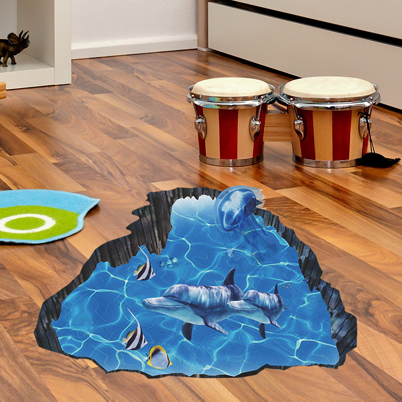 New Underwater World Whale Children's Bedroom Floor Sticker Wholesale Nihaojewelry display picture 5