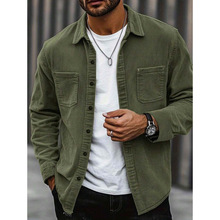 E 66226 Solid corduroy long sleeve shirt ��ɫ��о�޳������