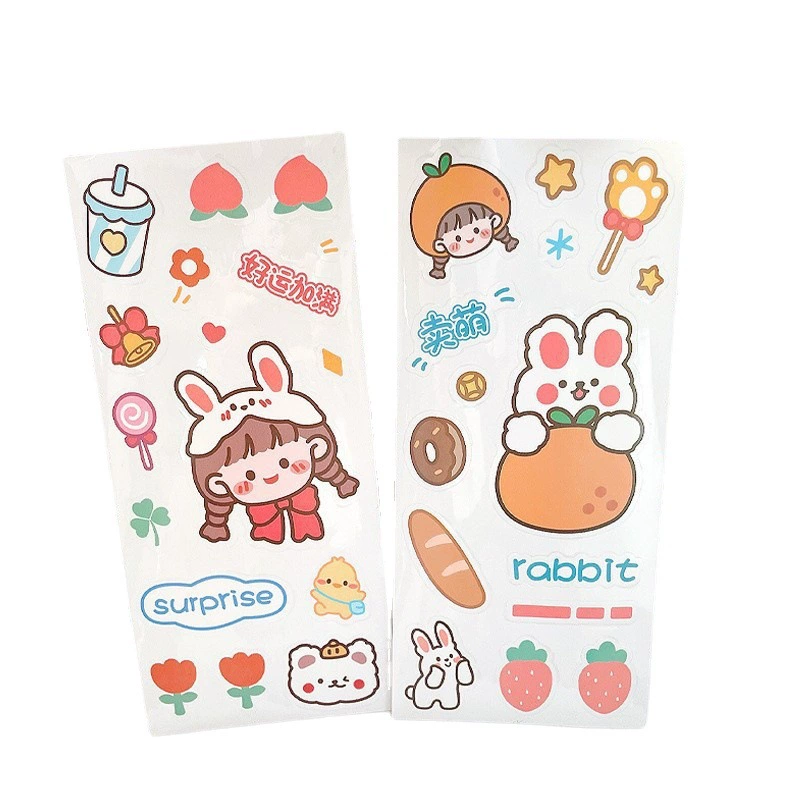 Милый мультяшный кролик, стеклянная водостойкая наклейка PVC, год Кролика, оптовая торговля