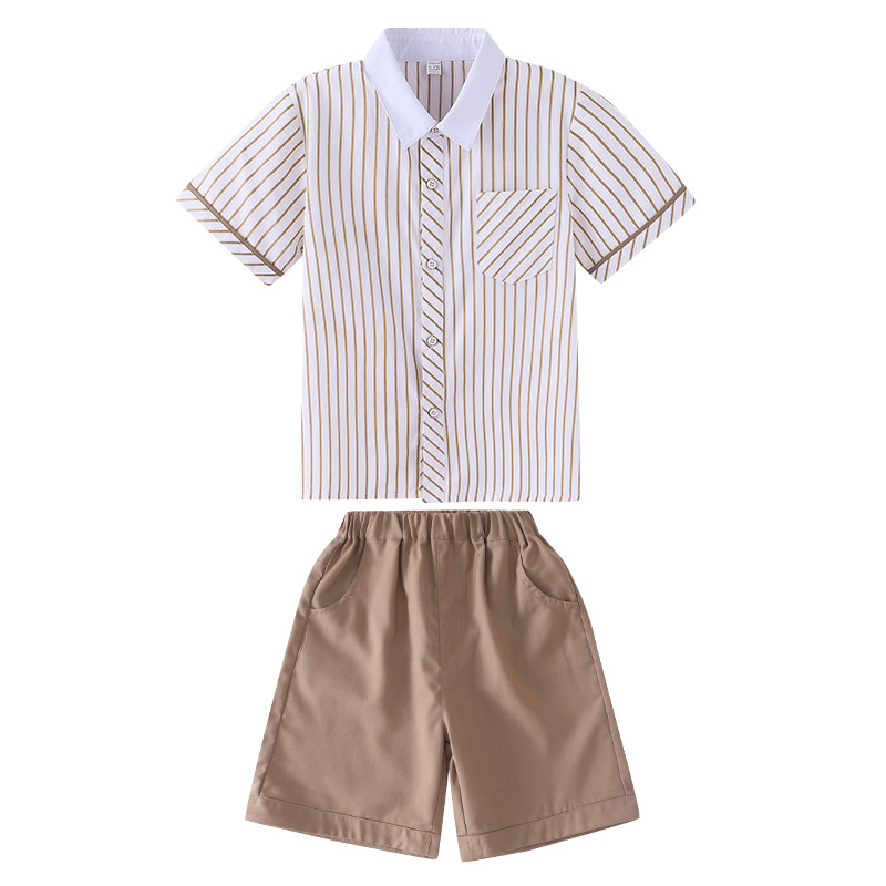 유치원 정원 옷 여름 옷 학교 유니폼 세트 초등학교 학생 수업 옷 여름 영국 아카데미 스타일 공연 옷 졸업 의류