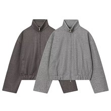 外贸女装批发 欧美风新款立领拉链宽松百搭软质飞行运动夹克外套