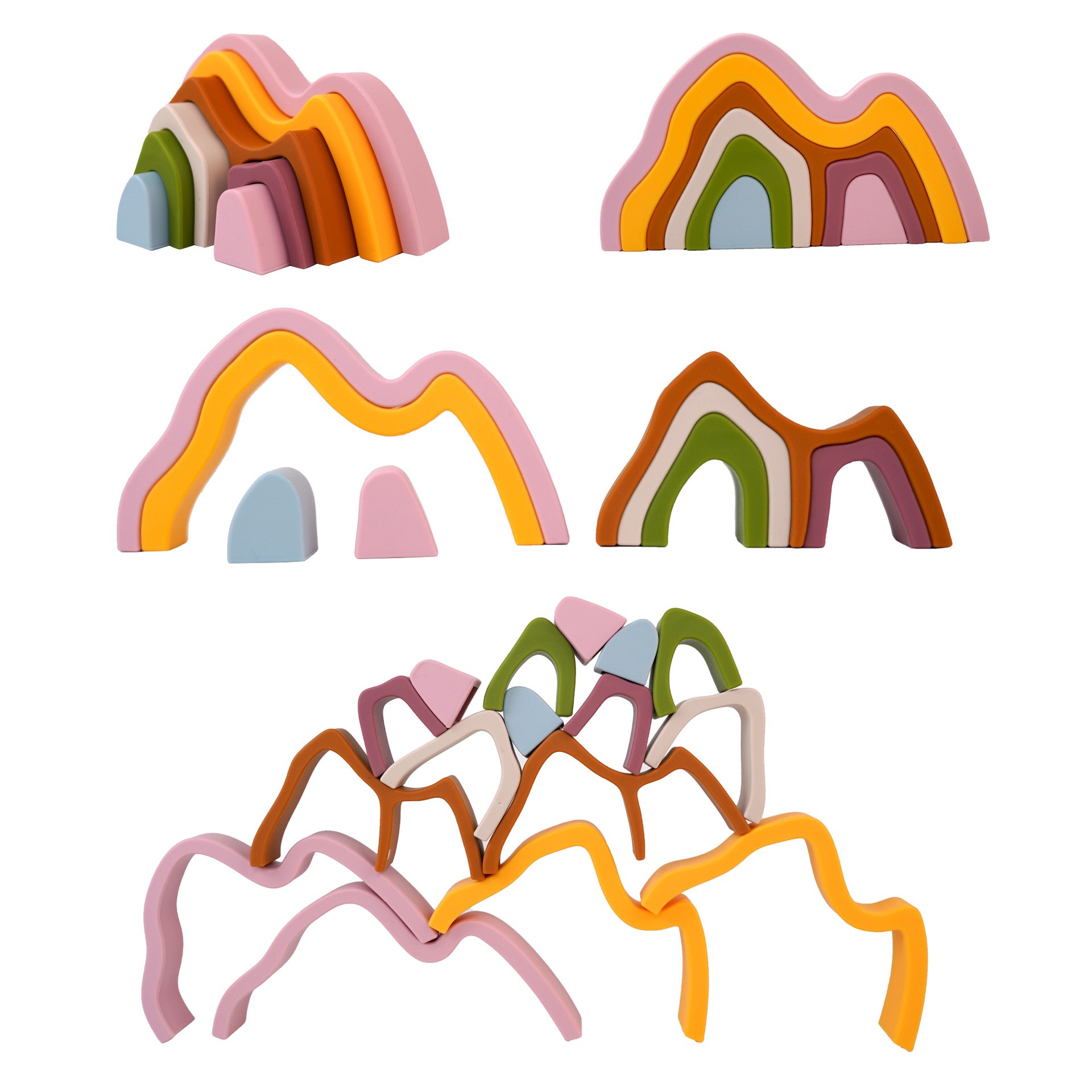 Juguetes inteligentes ensamblados transfronterizos para niños modelo de montaña puzzle educación temprana para bebés pila juguetes al por mayor de 3 - 6 años